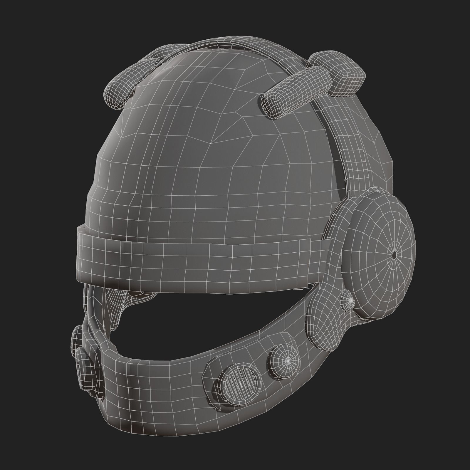 Helmet military combat soldier armor Low-poly 3D model_10
