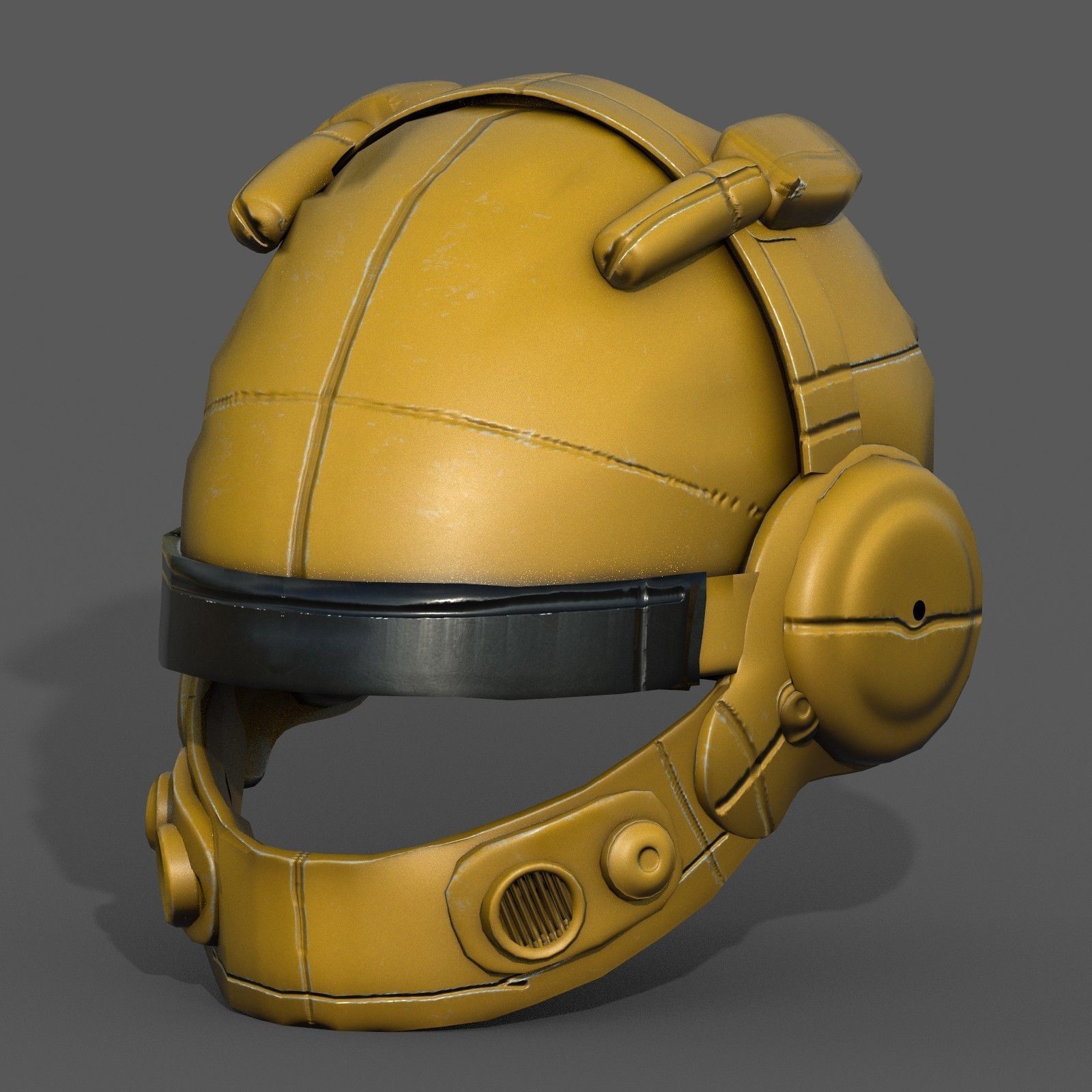 Helmet military combat soldier armor Low-poly 3D model_4