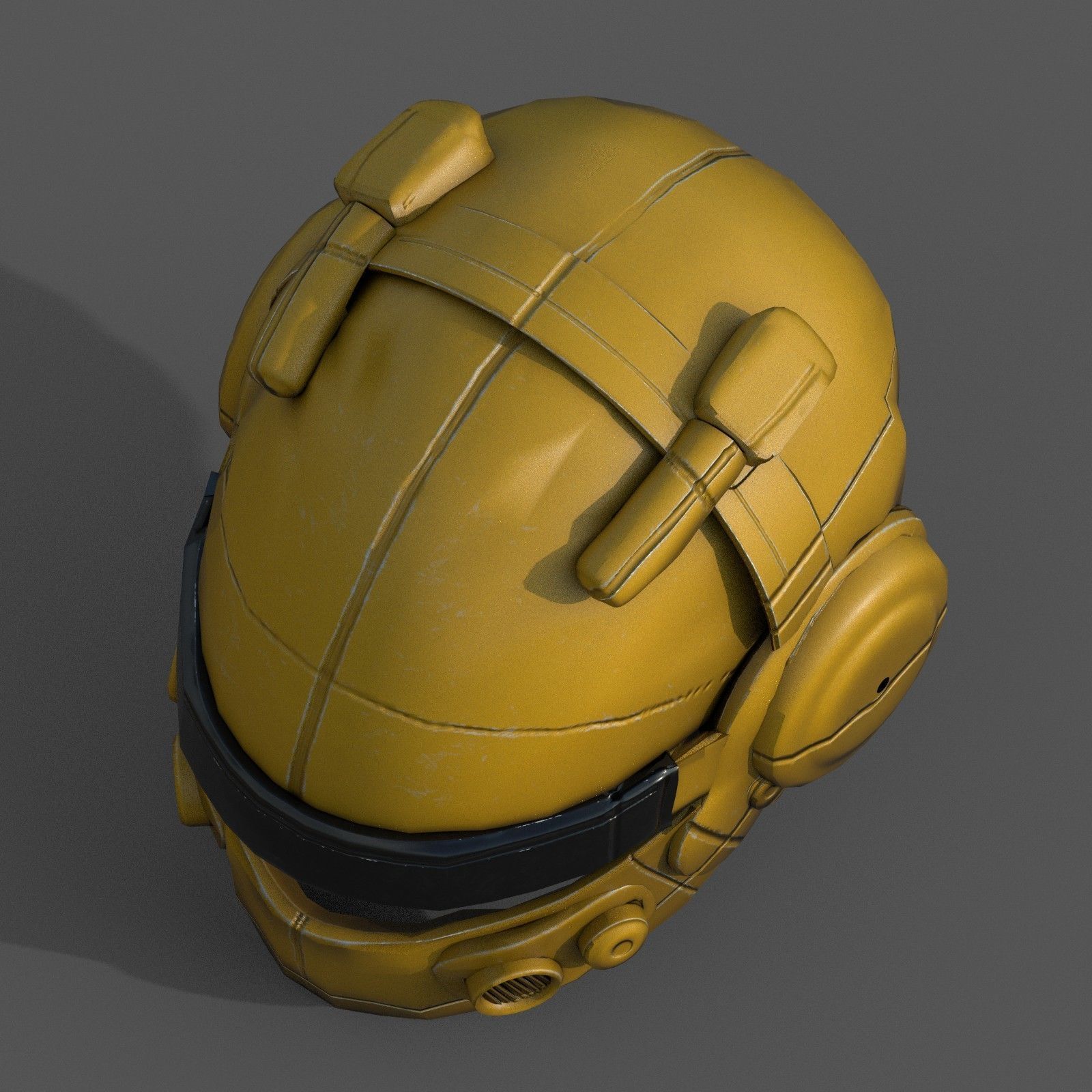 Helmet military combat soldier armor Low-poly 3D model_1
