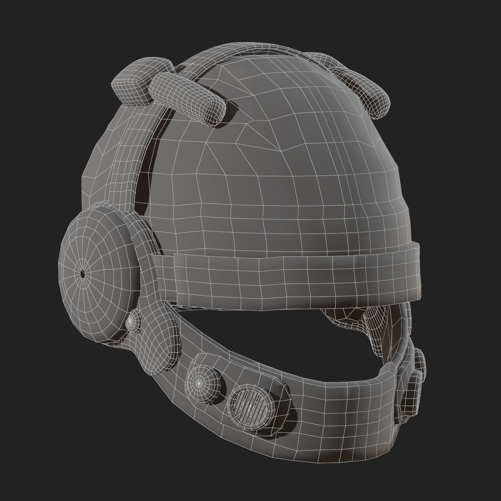 Helmet military combat soldier armor Low-poly 3D model_11