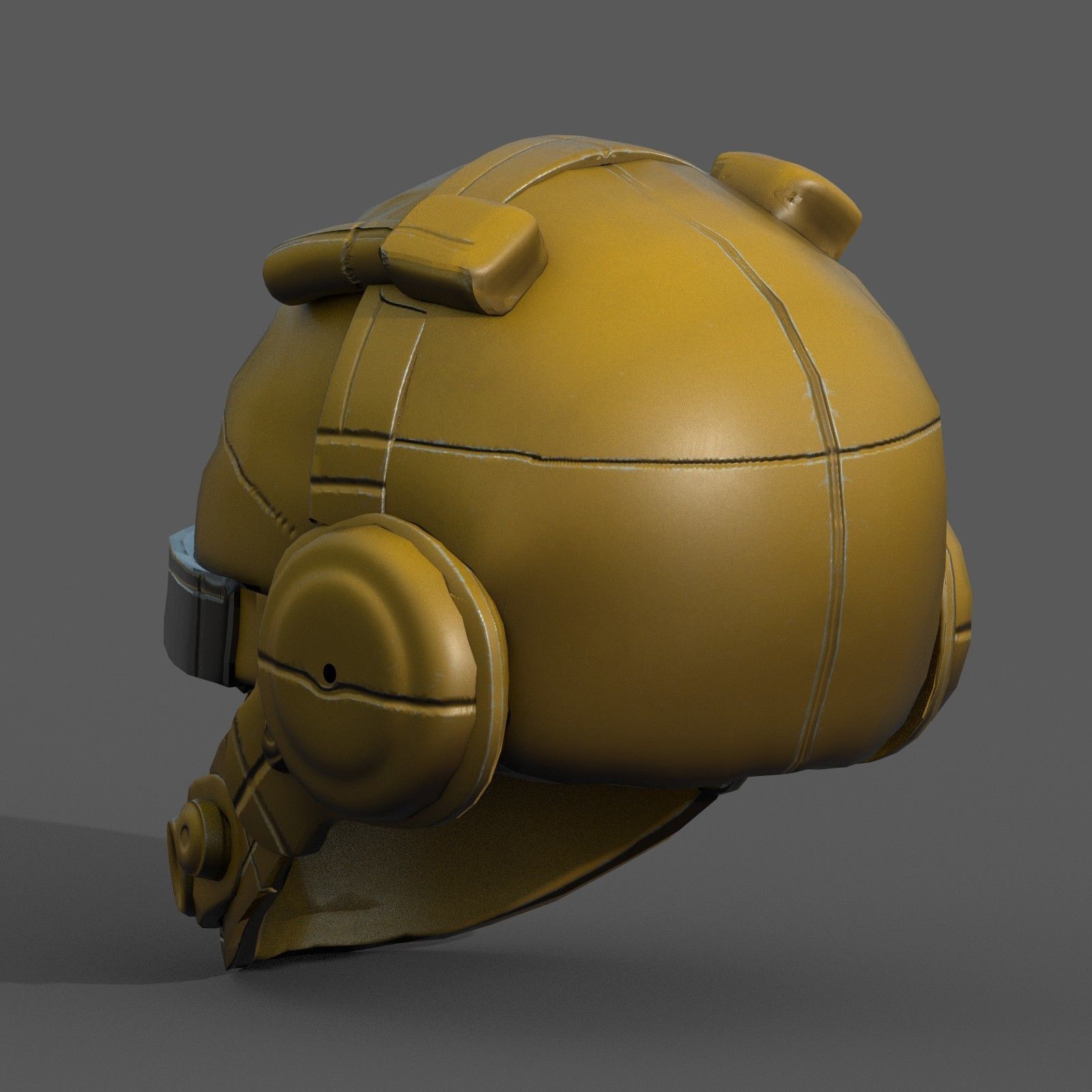 Helmet military combat soldier armor Low-poly 3D model_9