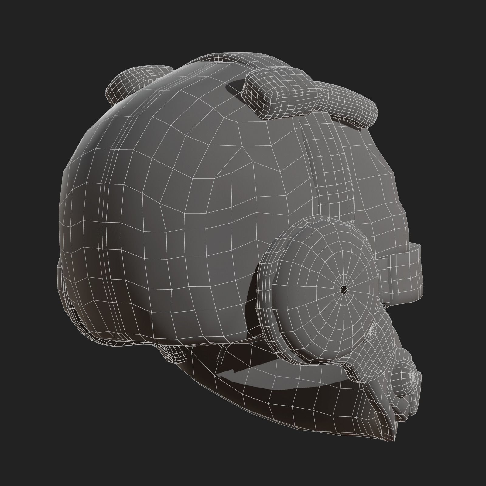 Helmet military combat soldier armor Low-poly 3D model_12