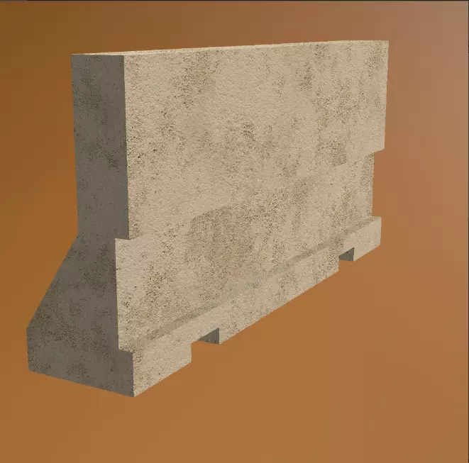 Concrete Traffic Barriers Low-poly 3D model_0