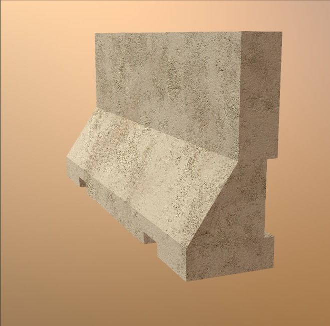 Concrete Traffic Barriers Low-poly 3D model_3