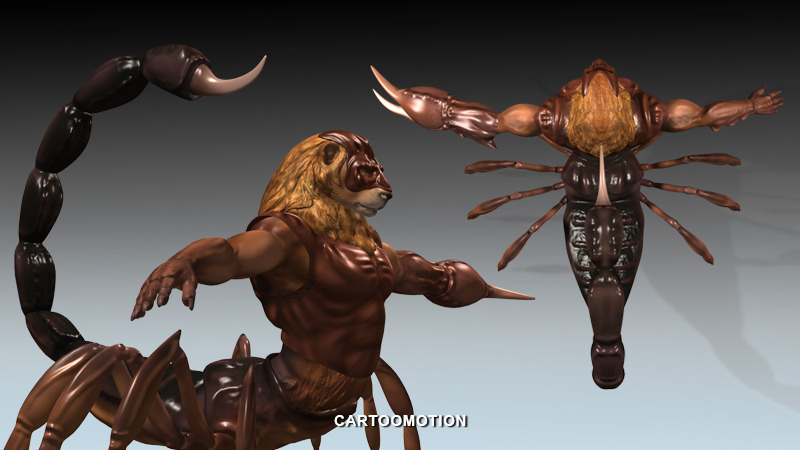 LION SCORPION HOROSCOPES Low-poly 3D model_1