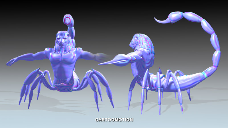 LION SCORPION HOROSCOPES Low-poly 3D model_3