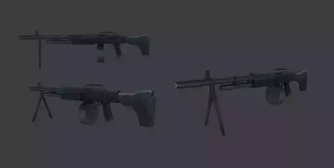 Heavy Machine Gun 3D Model