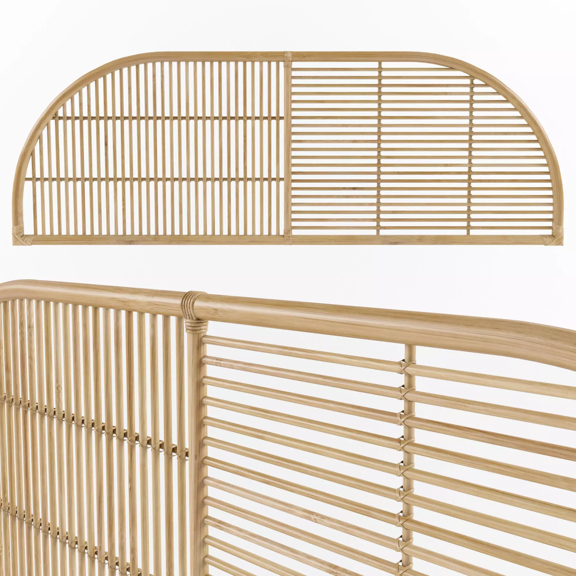 Java Rattan Headboard 3D model
