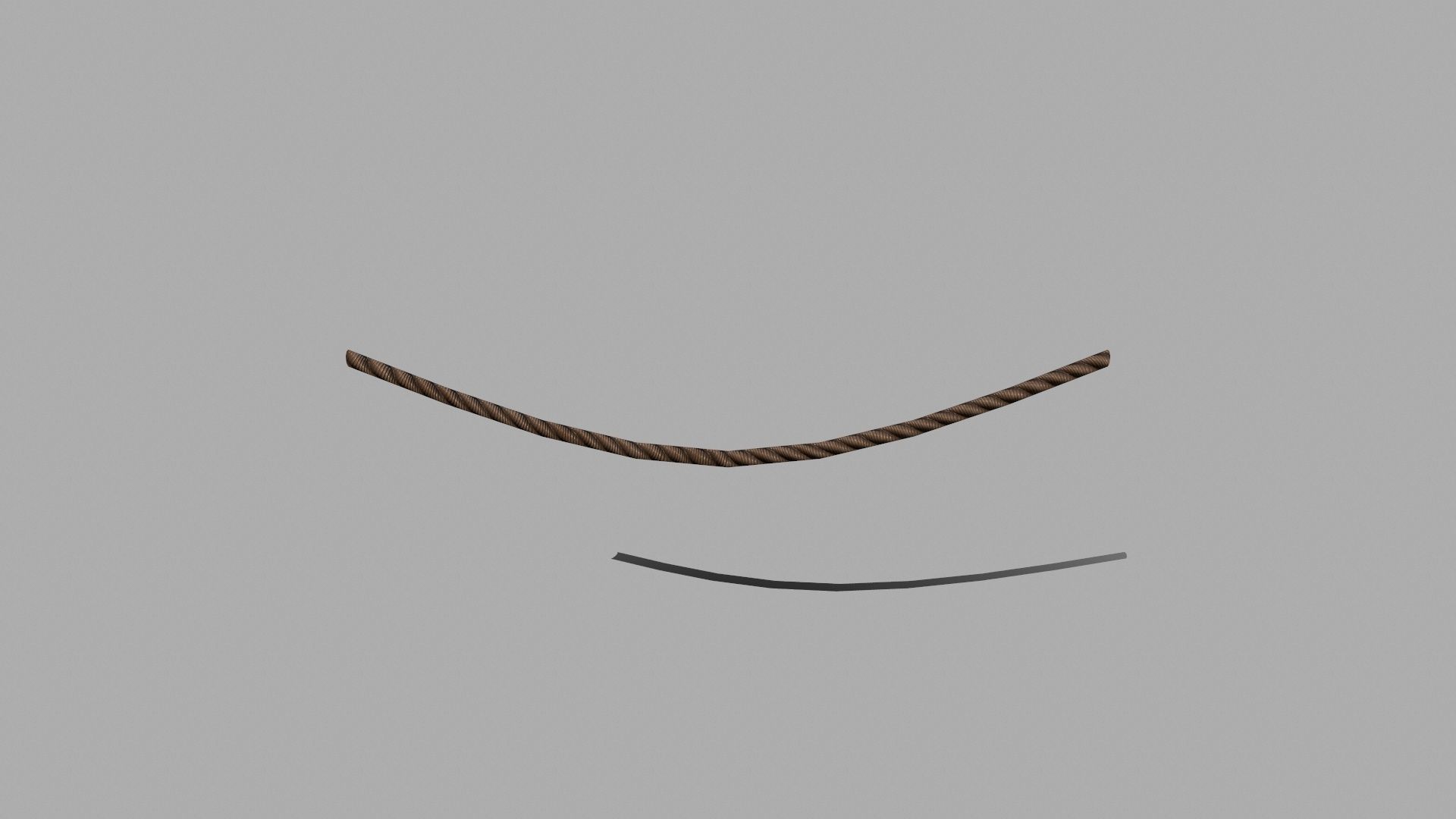 Wood Set braided rope Low-poly 3D model_7