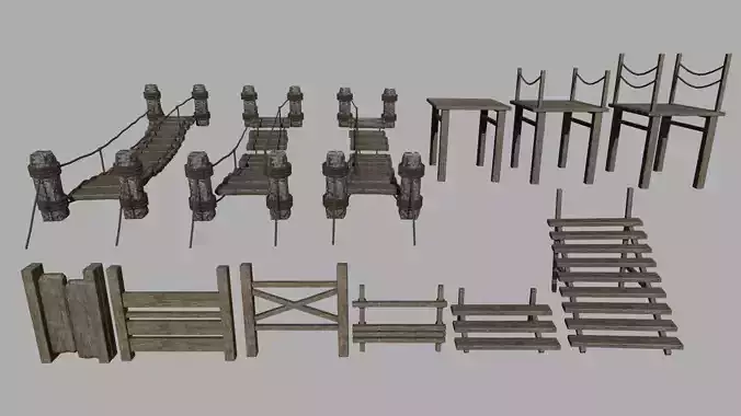 Wood Set braided rope