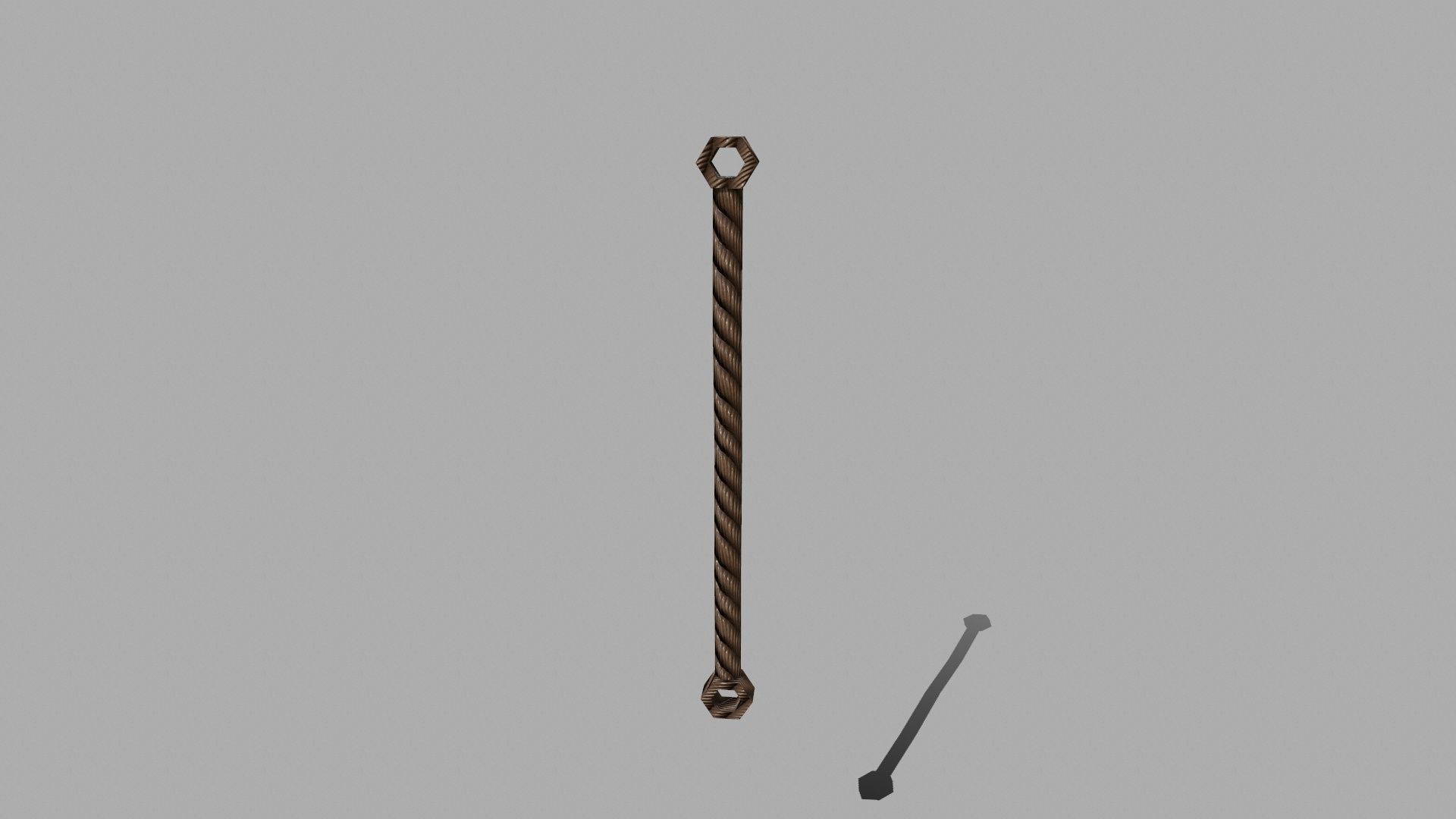Wood Set braided rope Low-poly 3D model_10