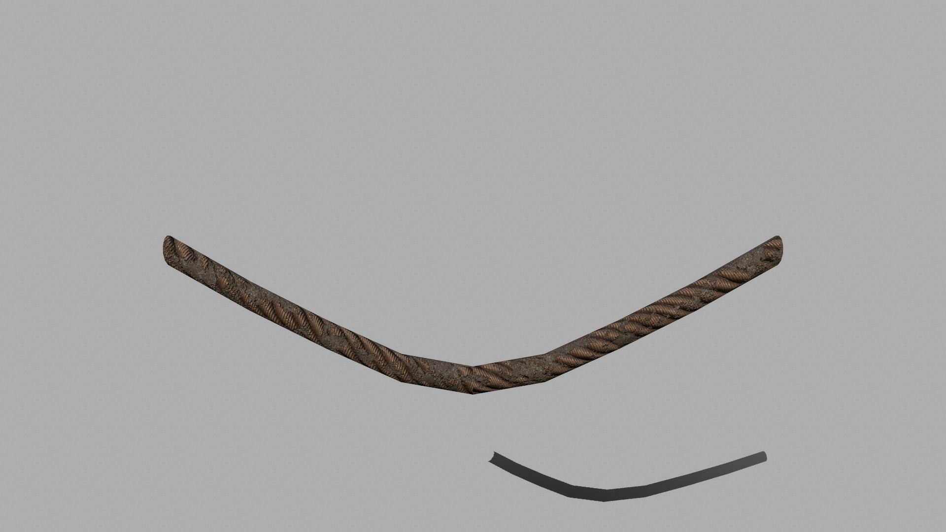 Wood Set braided rope Low-poly 3D model_12
