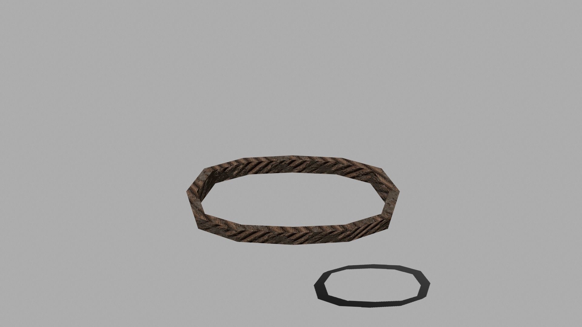Wood Set braided rope Low-poly 3D model_9
