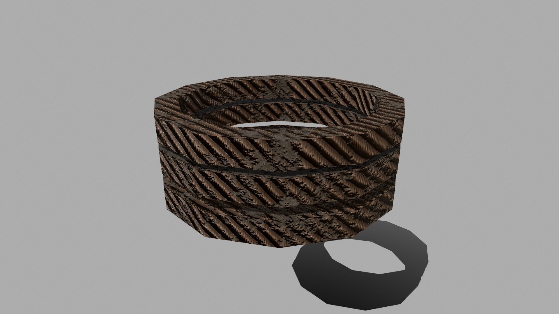 Wood Set braided rope Low-poly 3D model_15