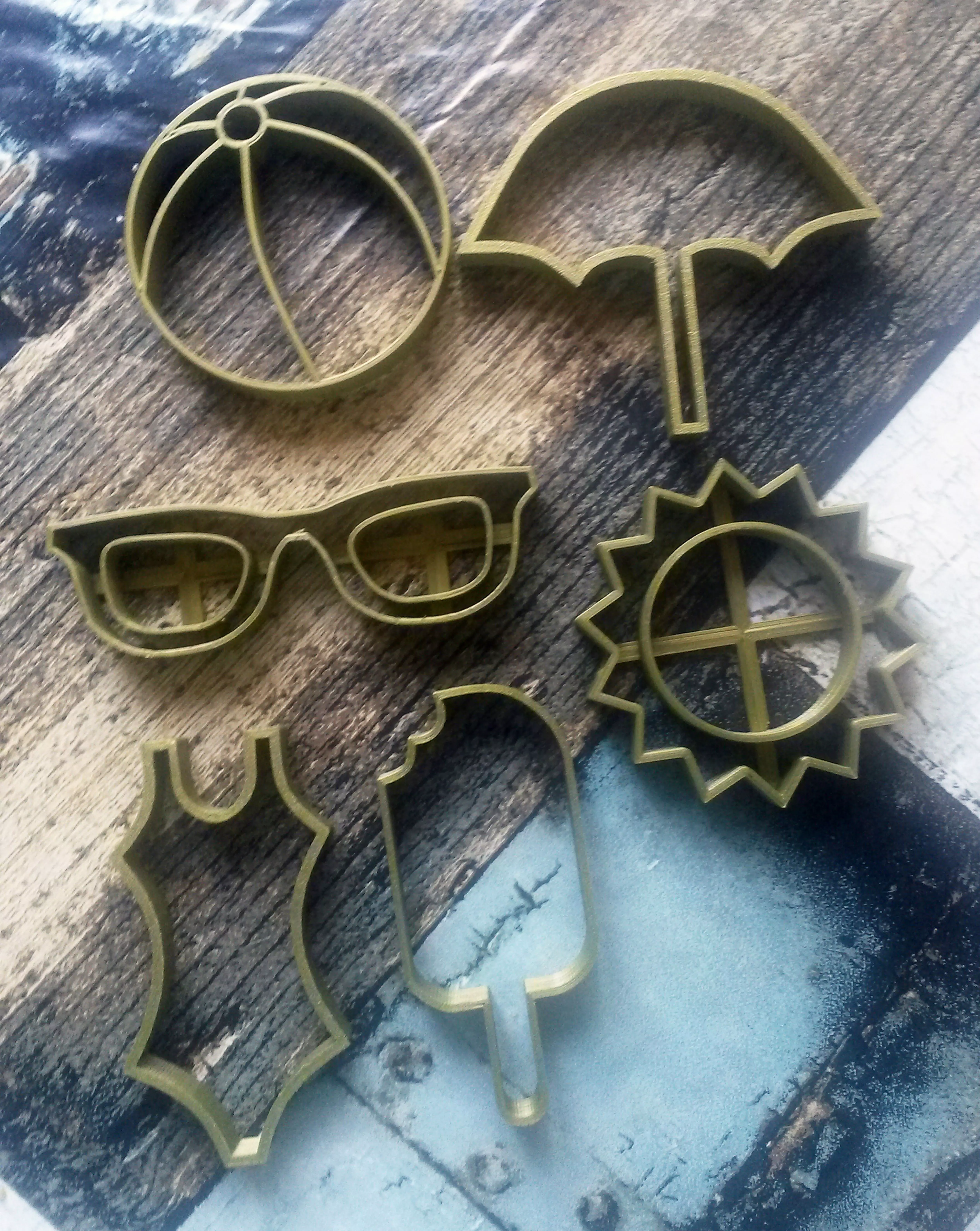 Summertime cookie cutter set 3D print model_0