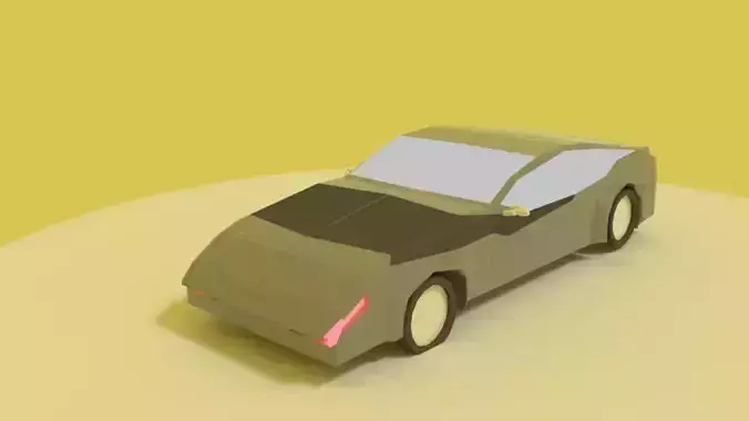 car low poly model paper