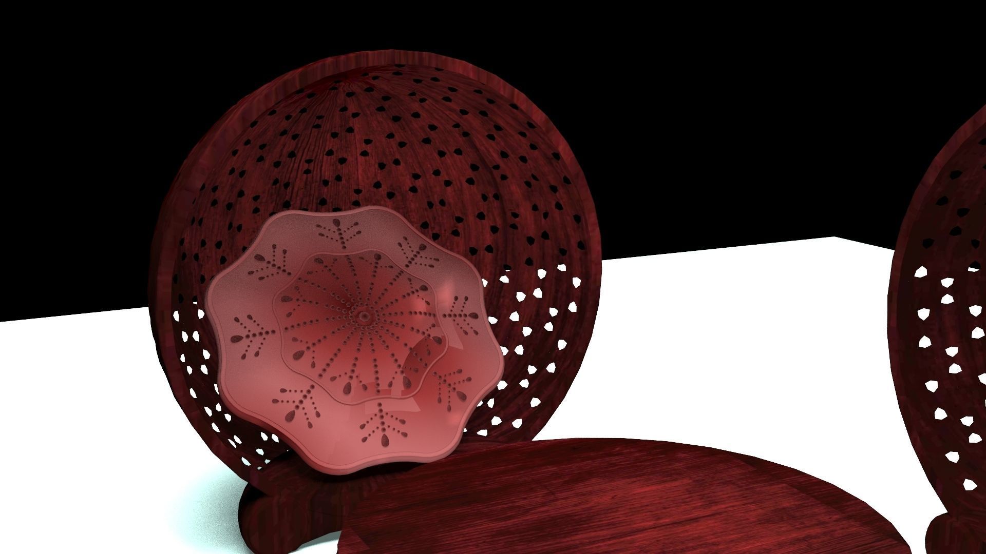 Wooden Chair and Table 3D model_3