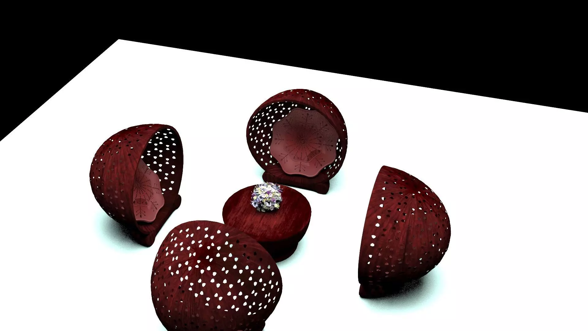 Wooden Chair and Table 3D model_0