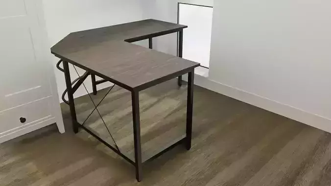 Wooden corner work desk