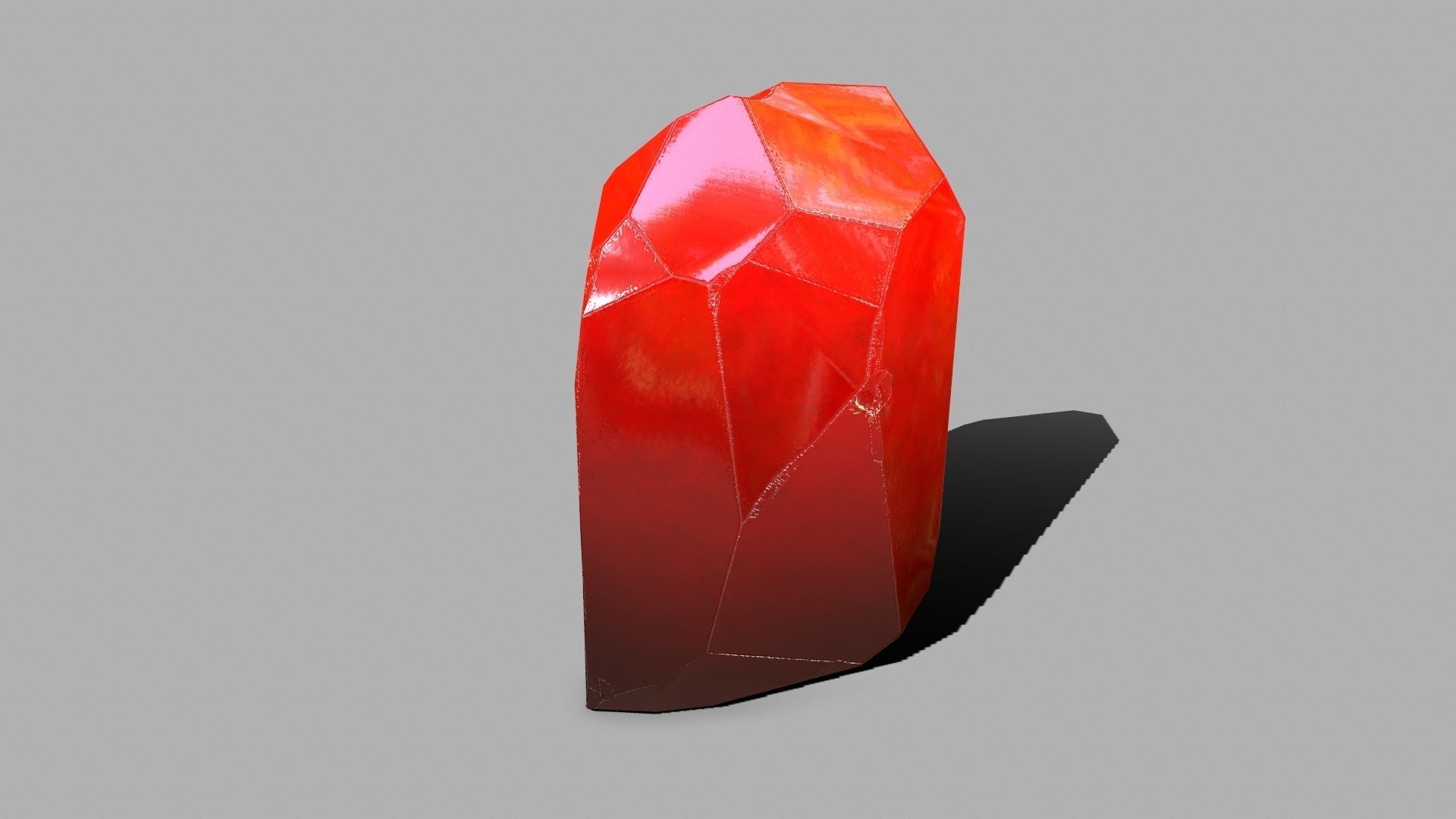 Crystal Set rock with crystals Low-poly 3D model_15