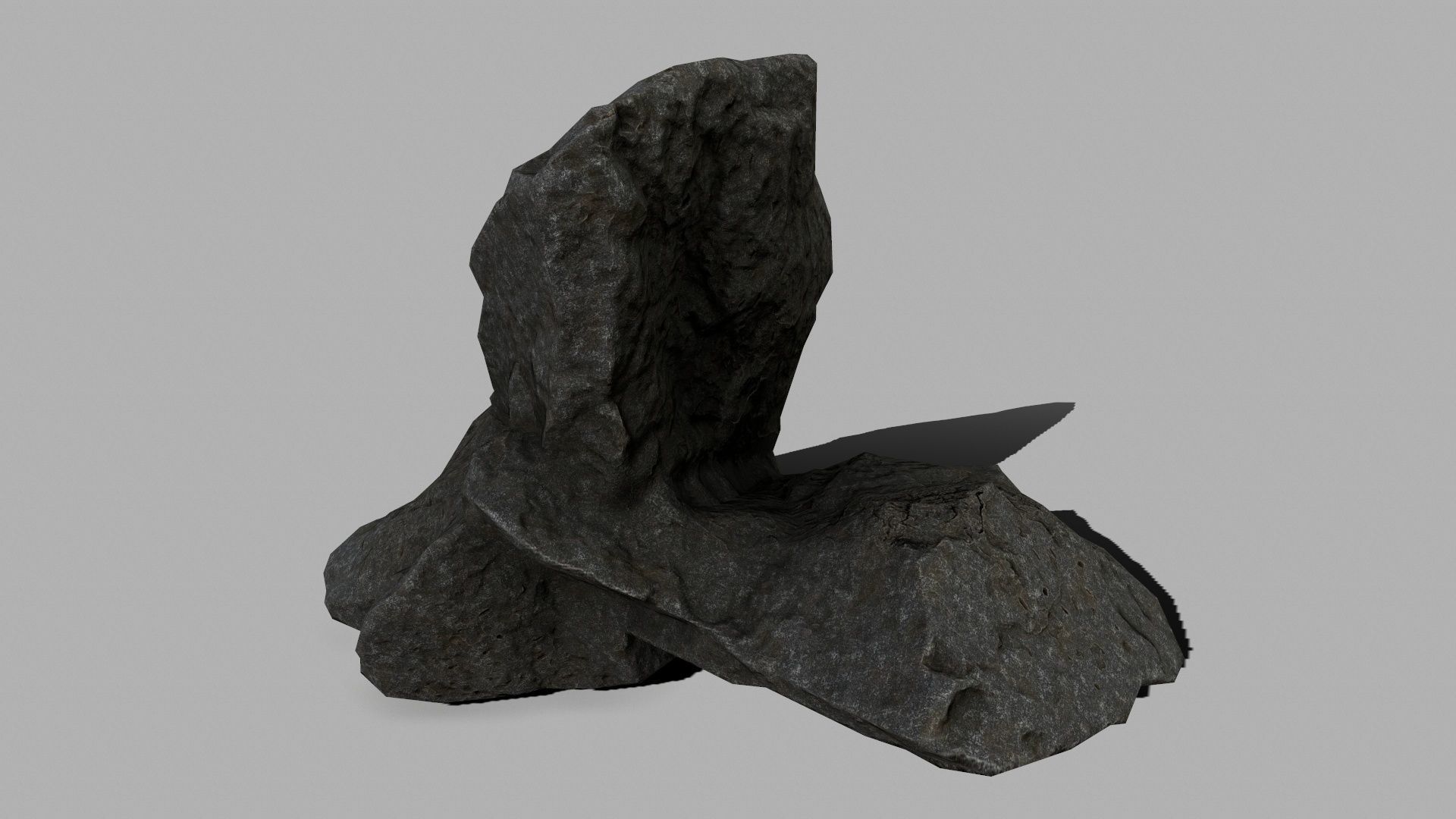 Crystal Set rock with crystals Low-poly 3D model_13