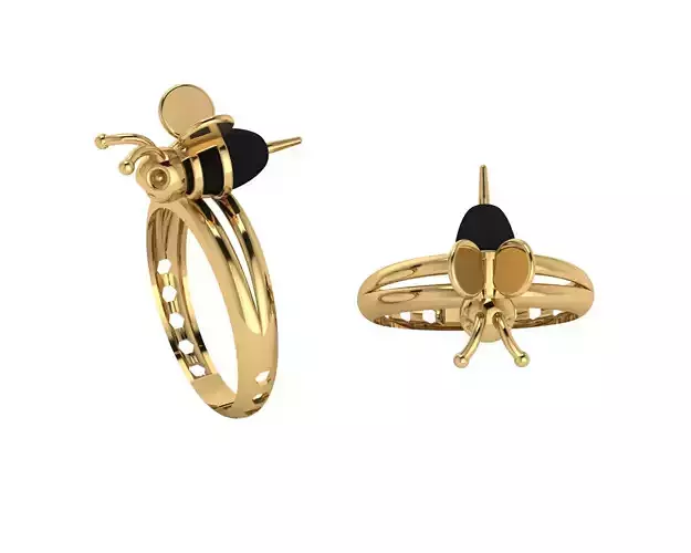 bee set ring gold