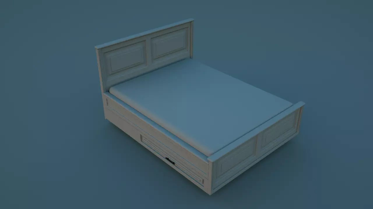 Bedroom bed 3D model_0