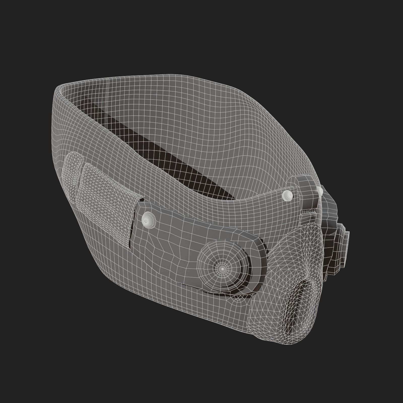 Gas mask respirator scifi futuristic 3d  Low-poly 3D model_11