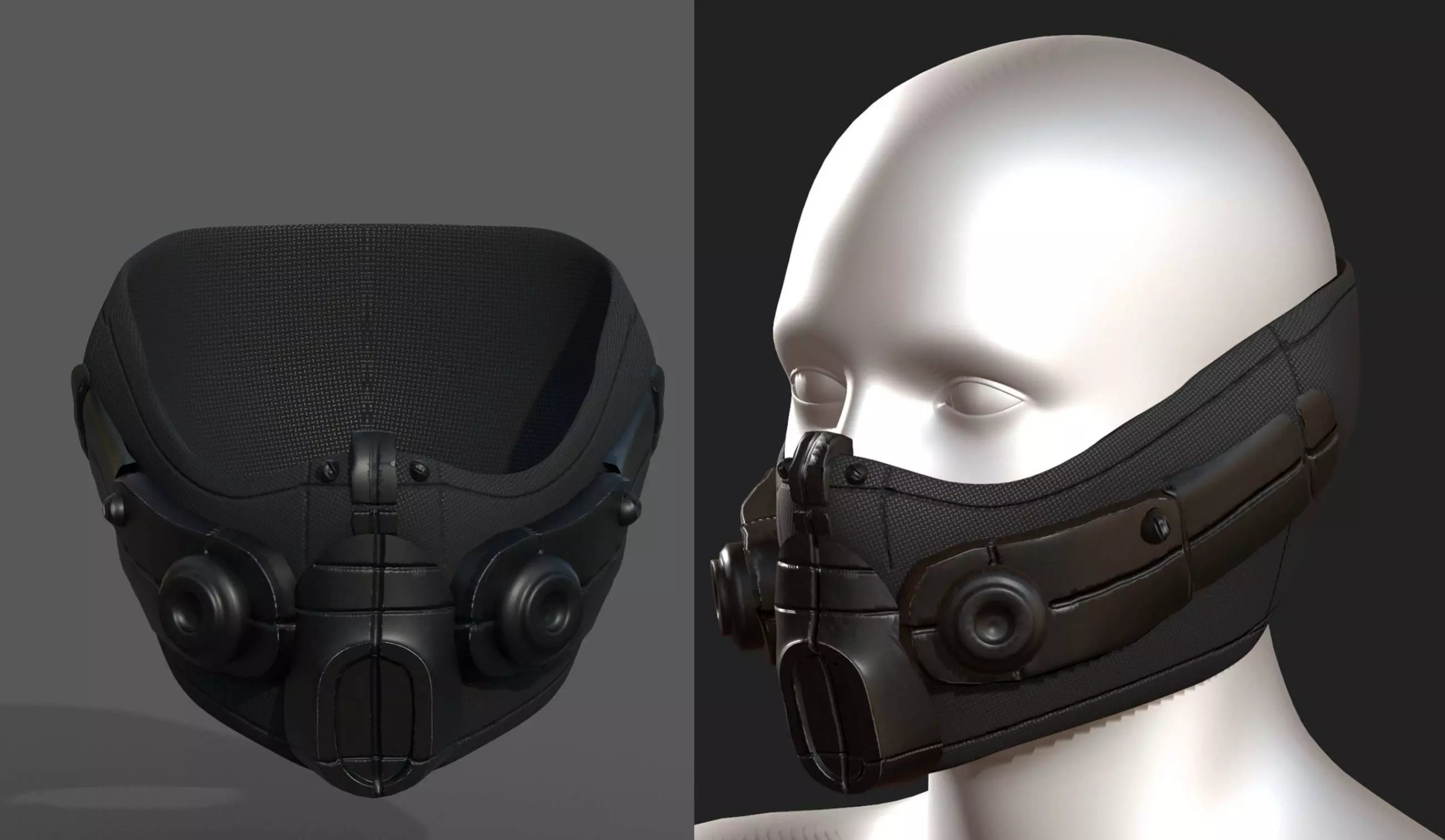 Gas mask respirator scifi futuristic 3d  Low-poly 3D model_0