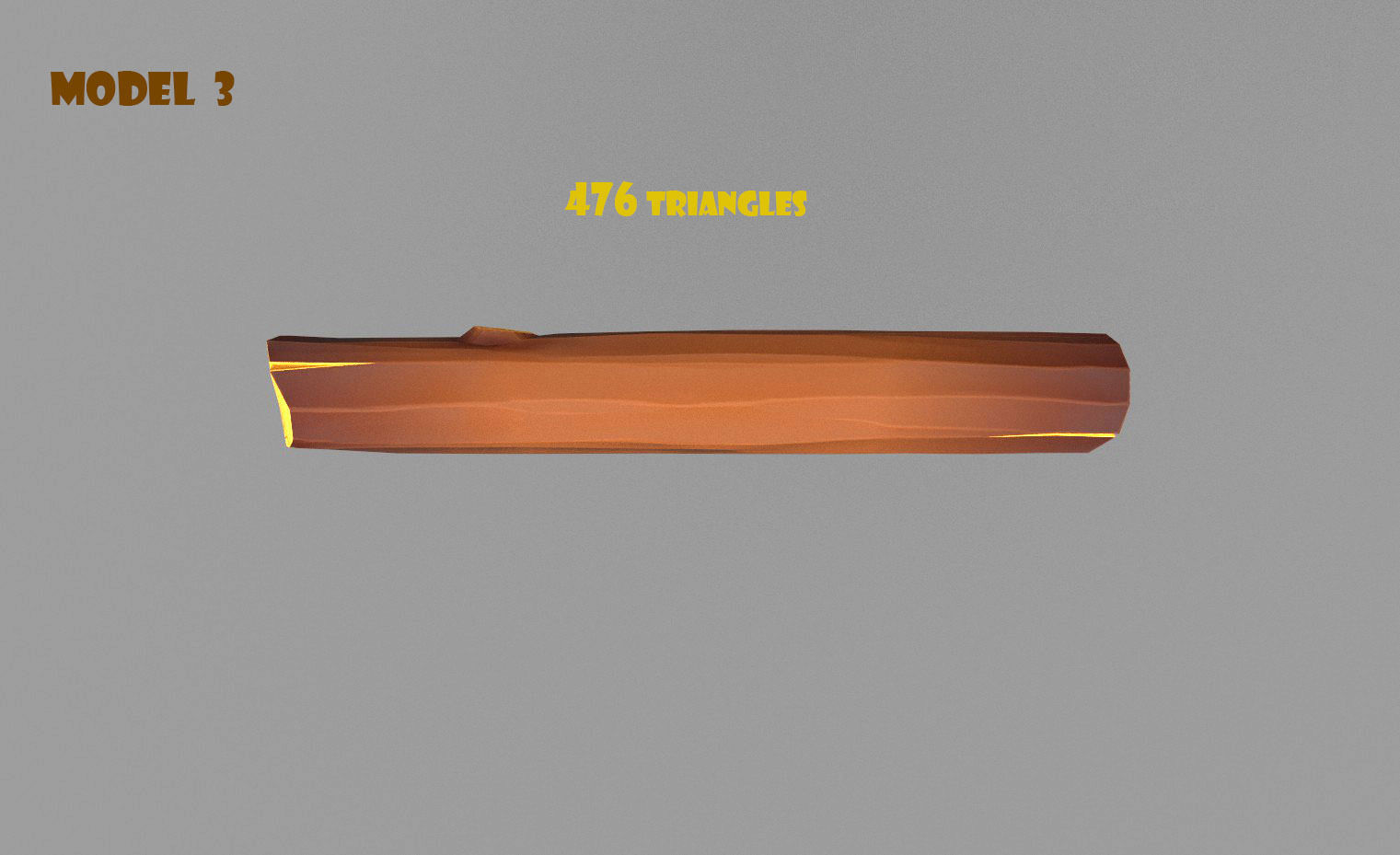 Cartoon Log Styled set Low-poly 3D model_7