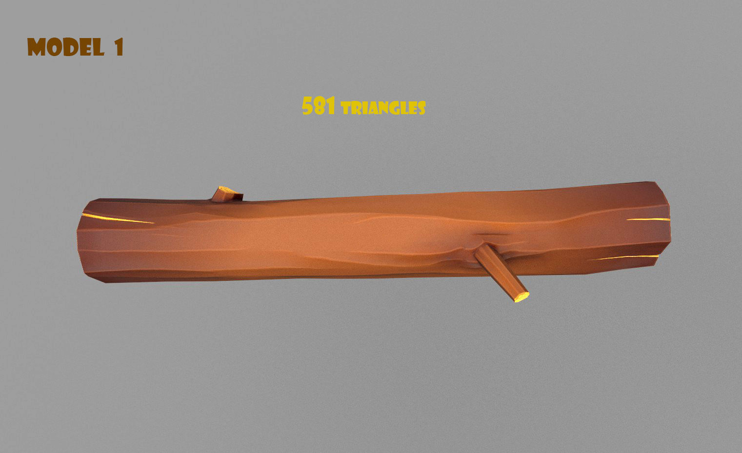 Cartoon Log Styled set Low-poly 3D model_5