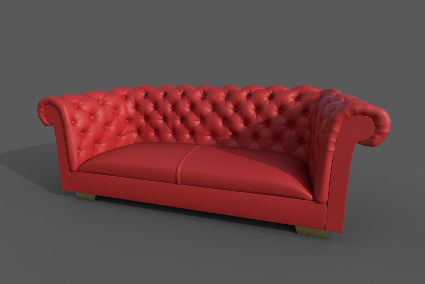 Sofa-05 chesterfield sofa leather Low-poly 3D model_5