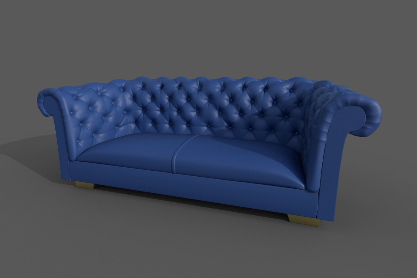 Sofa-05 chesterfield sofa leather Low-poly 3D model_1