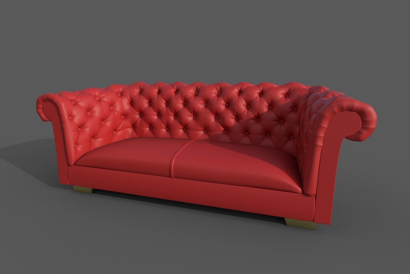 Sofa-05 chesterfield sofa leather Low-poly 3D model_4