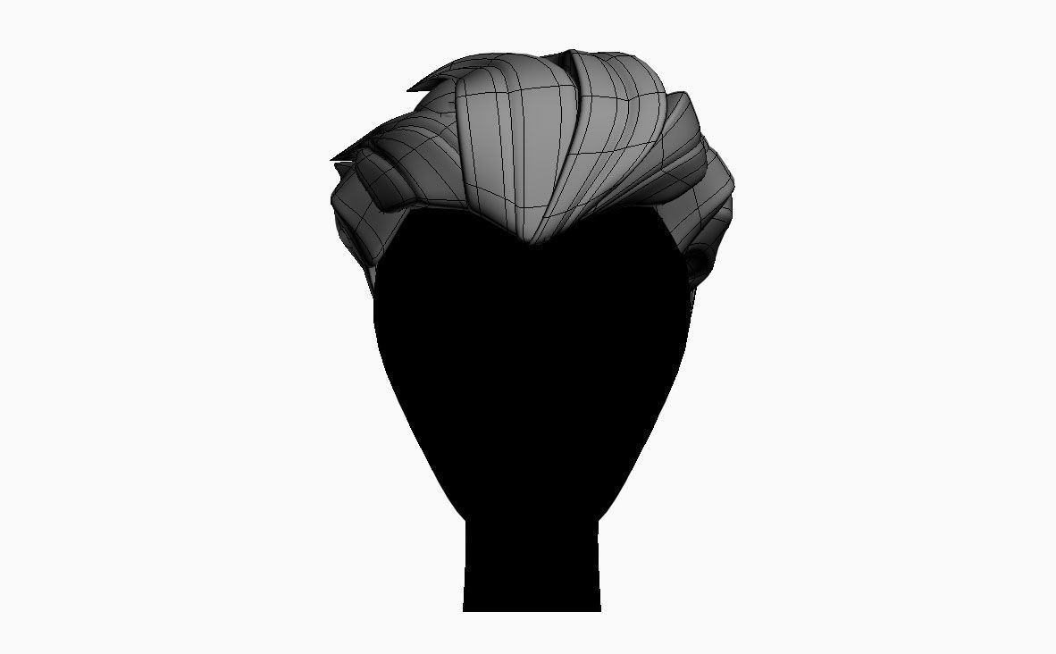 Stylized Hair Factory V1 Low-poly 3D model_7