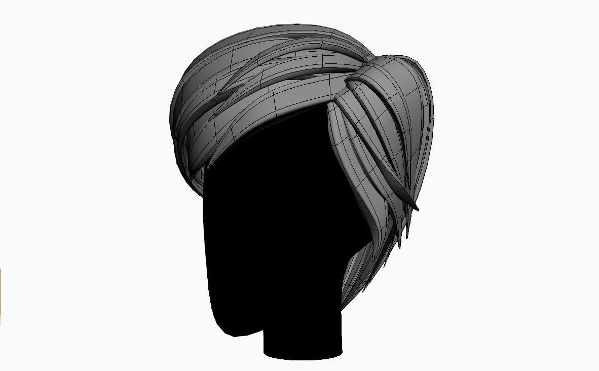 Stylized Hair Factory V1 Low-poly 3D model_5