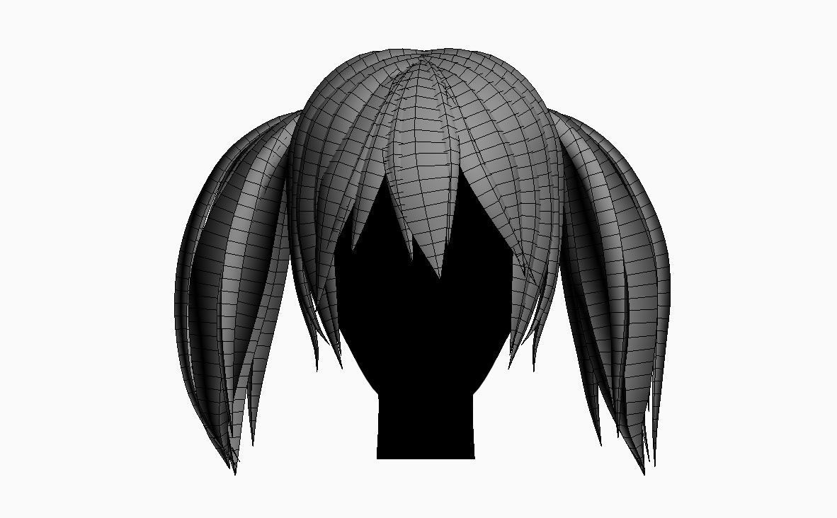 Stylized Hair Factory V1 Low-poly 3D model_8