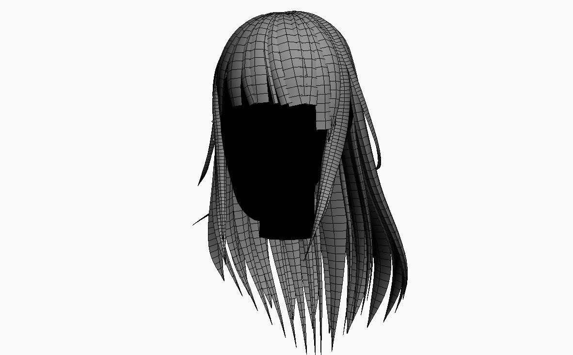 Stylized Hair Factory V1 Low-poly 3D model_10