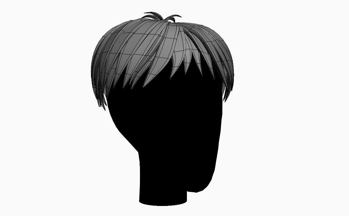 Stylized Hair Factory V1 Low-poly 3D model_9