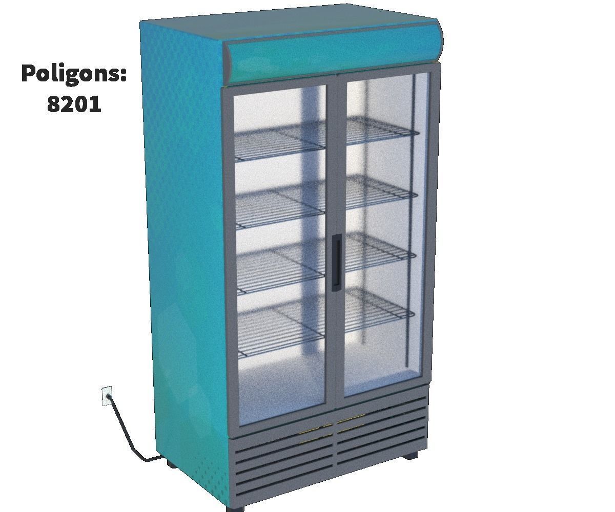 Package Shelves  Refrigerators  Freezers and Scalesed Low-poly 3D model_20