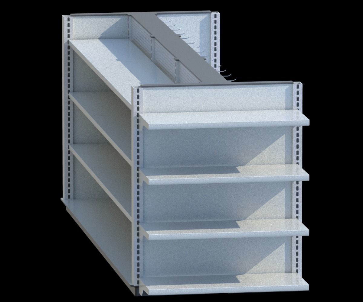 Package Shelves  Refrigerators  Freezers and Scalesed Low-poly 3D model_38