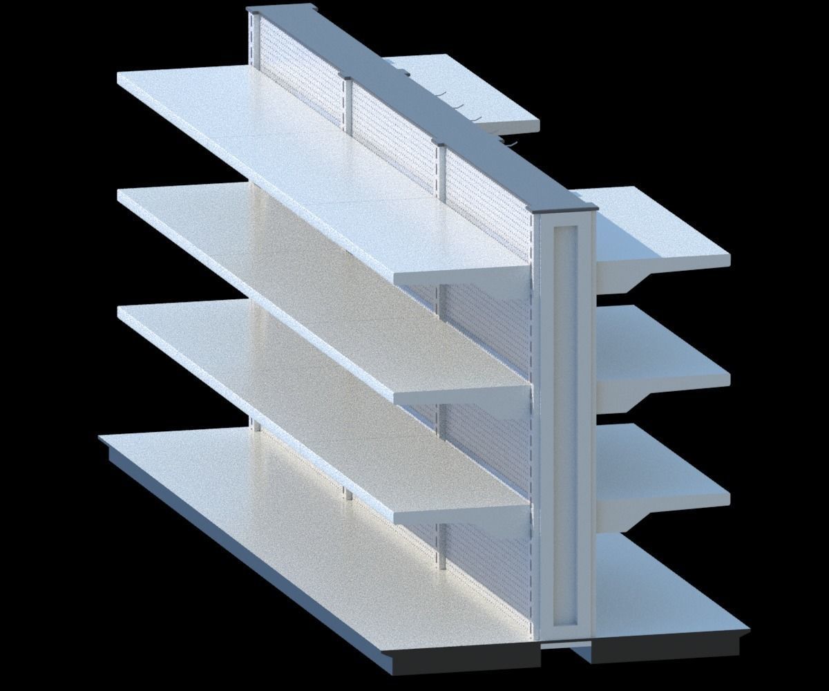 Package Shelves  Refrigerators  Freezers and Scalesed Low-poly 3D model_40