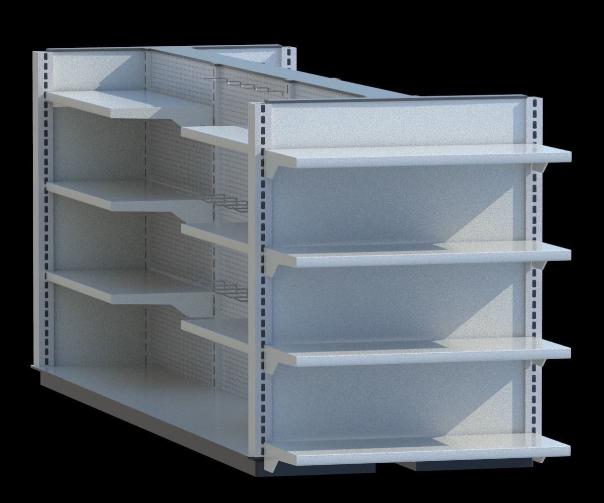 Package Shelves  Refrigerators  Freezers and Scalesed Low-poly 3D model_35