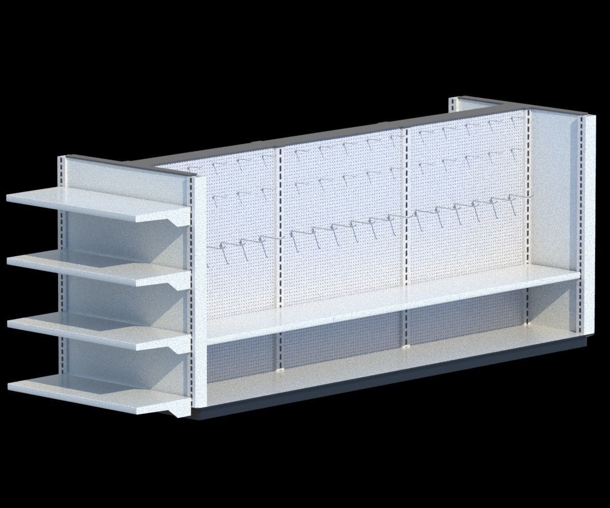 Package Shelves  Refrigerators  Freezers and Scalesed Low-poly 3D model_37