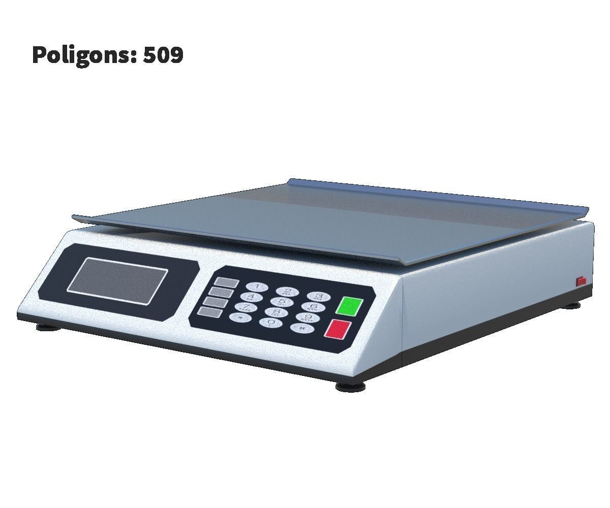 Package Shelves  Refrigerators  Freezers and Scalesed Low-poly 3D model_6