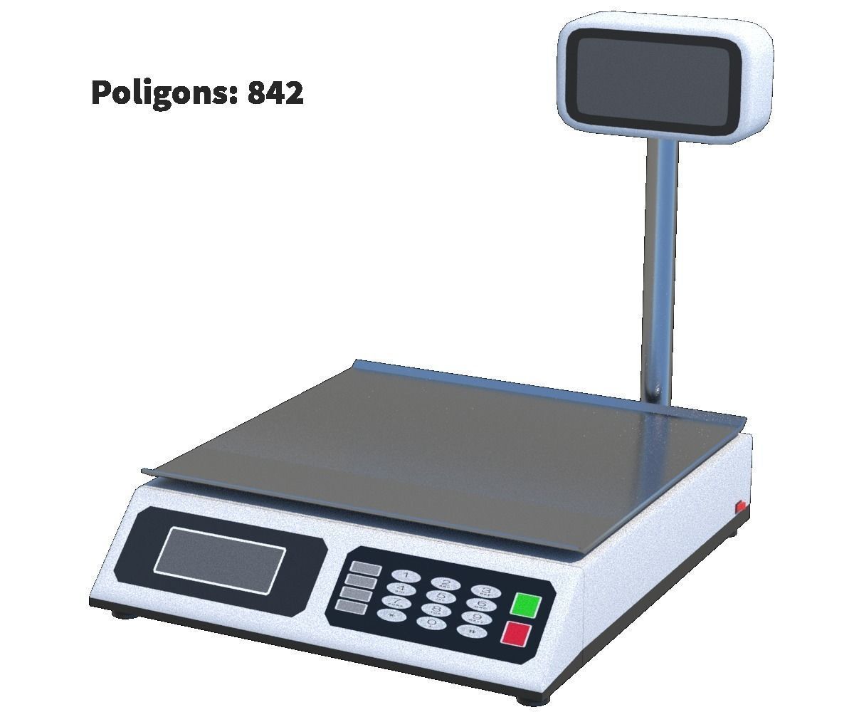 Package Shelves  Refrigerators  Freezers and Scalesed Low-poly 3D model_9