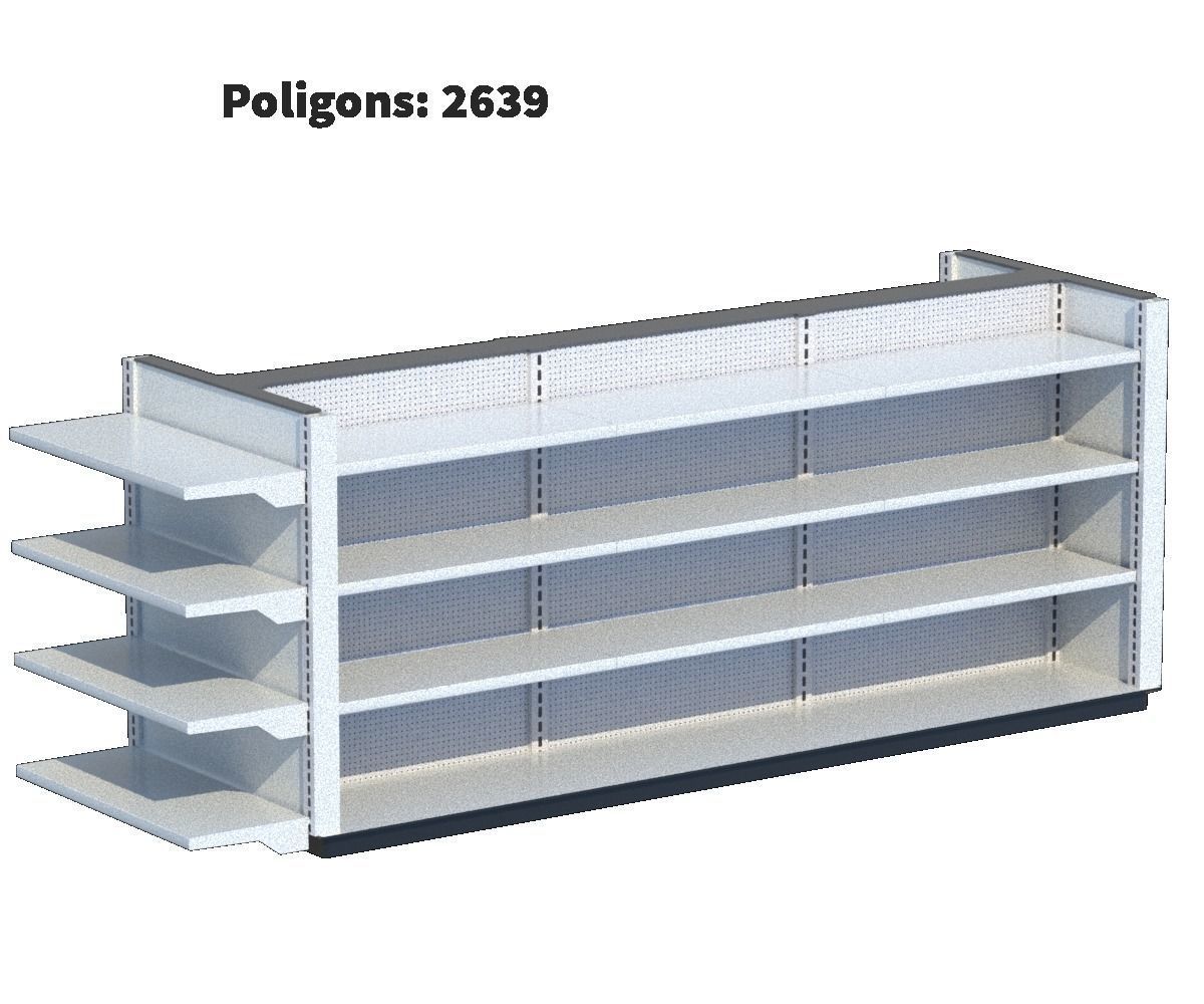 Package Shelves  Refrigerators  Freezers and Scalesed Low-poly 3D model_32