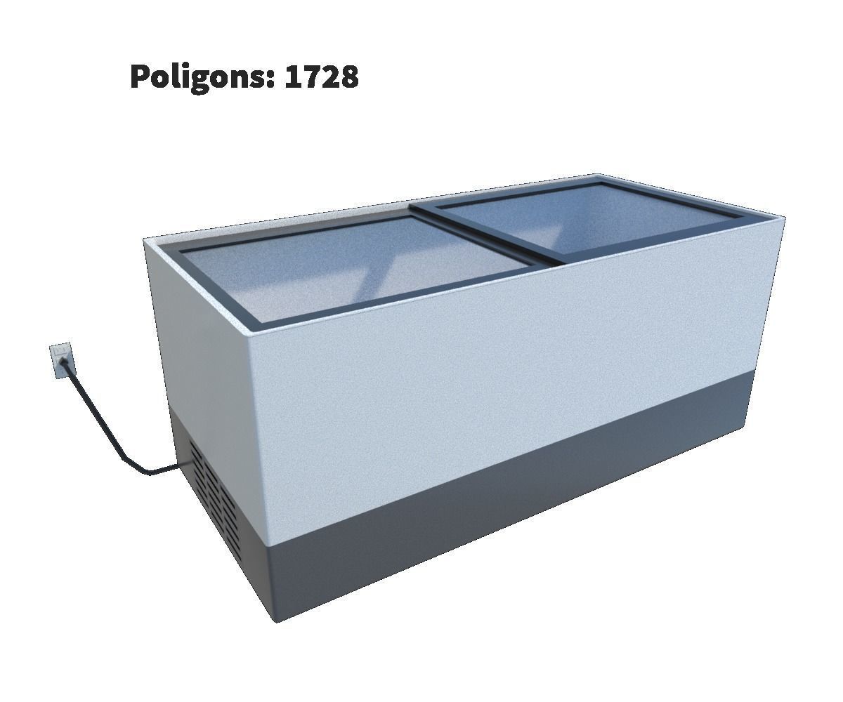 Package Shelves  Refrigerators  Freezers and Scalesed Low-poly 3D model_14