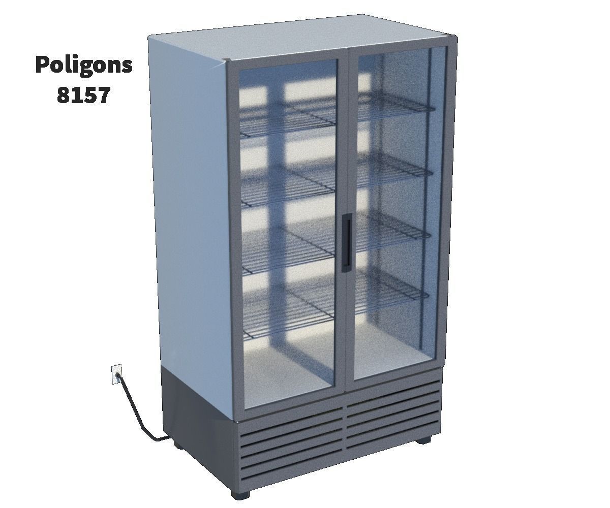 Package Shelves  Refrigerators  Freezers and Scalesed Low-poly 3D model_19