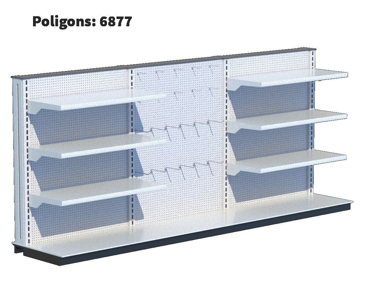 Package Shelves  Refrigerators  Freezers and Scalesed Low-poly 3D model_31